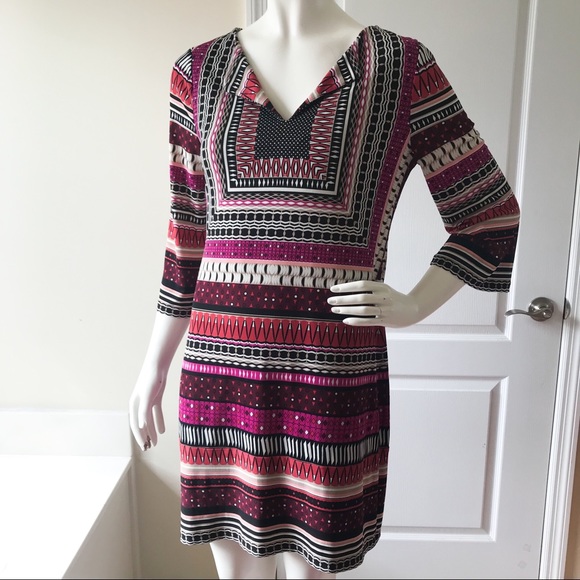 Laundry by Shelli Segal 3/4 Sleeve Dress XS 0 2 - Picture 2 of 5